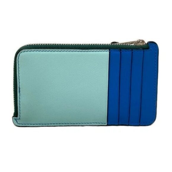 LOEWE - Coral Light Blue Blue Leather Coin Case - Picture 2 of 5